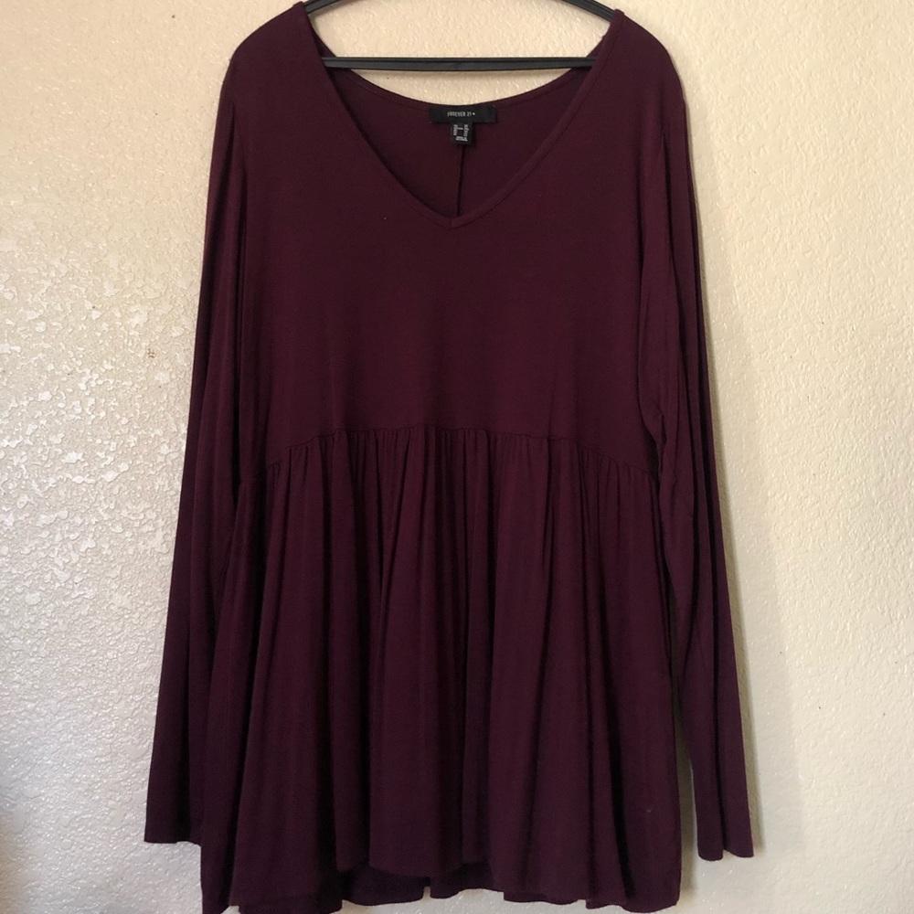 Forever21 2X Peplum Long Sleeve Tee